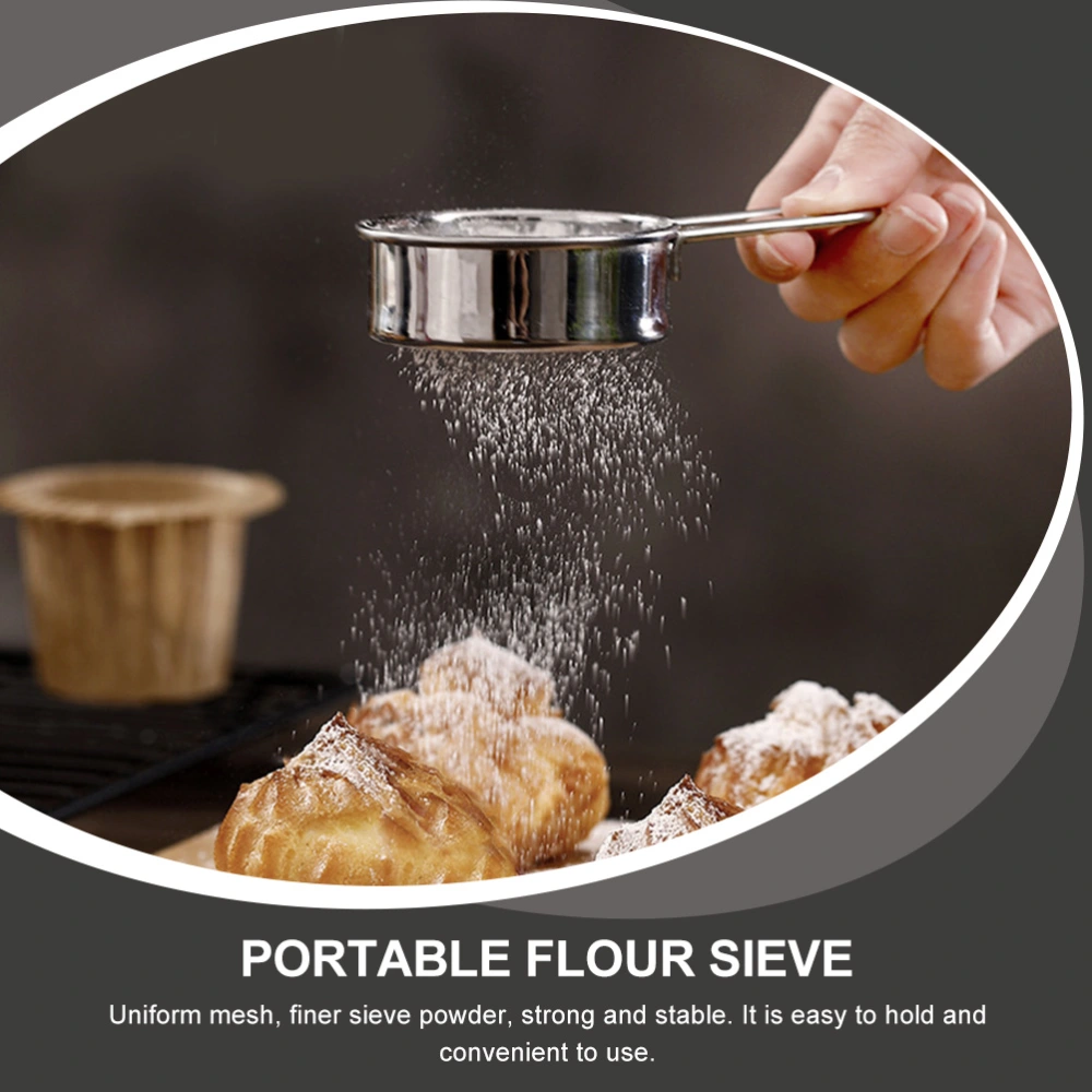 Stainless Steel Flour Sifter Portable Flour Sieve Powder Sieve Sugar Filter