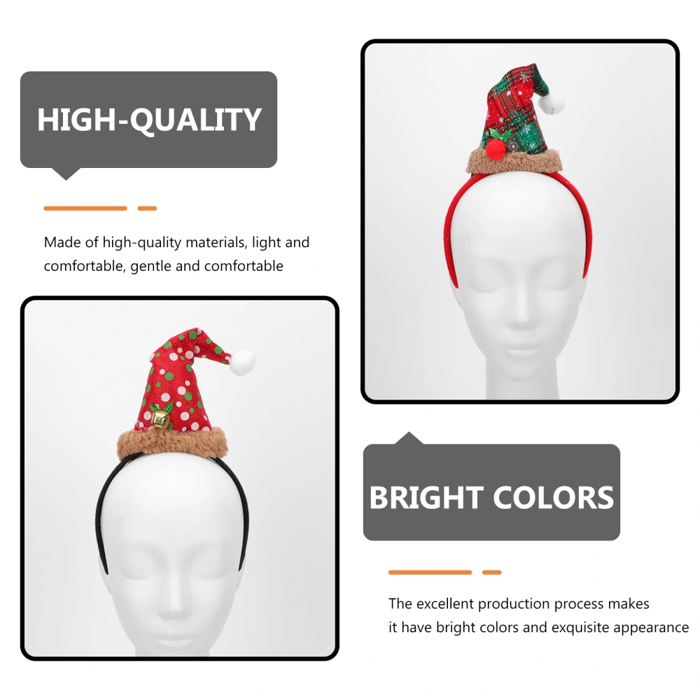 2Pcs Christmas Party Performance Dress Up Christmas Hat Headbands for Hair Decor