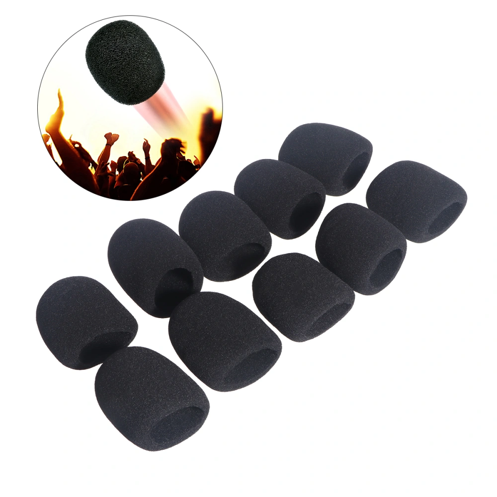 10pcs Replacement Headset Microphone Cushion Pads Windscreen Cover (Black)