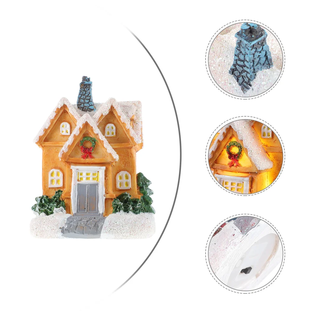 Christmas Village House Miniature Christmas House Resin Luminous Christmas House