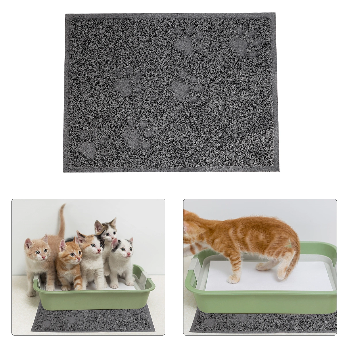 1pc Anti-slip Cat Litter Mat Waterproof Claw Grinding Mat Splash-proof Cat Cushion Pet Supplies (Grey)
