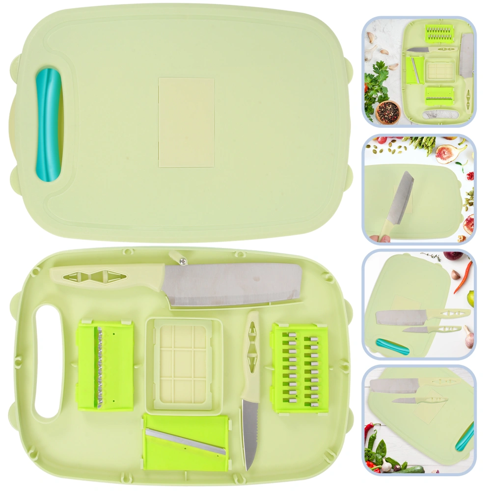 1 Set of Kitchen Chopping Board Multi-function Vegetable Basket Portable Cutter Slicer Kitchen Utensils