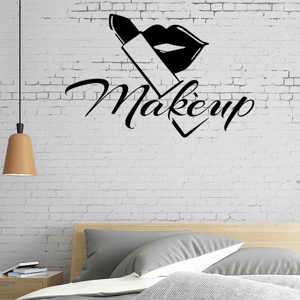 MakeUp Quote Wall Art Decals Beauty Salon Decoration Make Up Lips Decal Lipstick Wall Stickers Dressing Room Decor