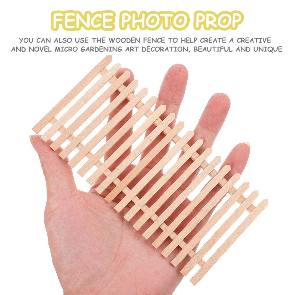 Doll House Fence Model Decor Miniature Wooden Fence Decor Doll House Accessories