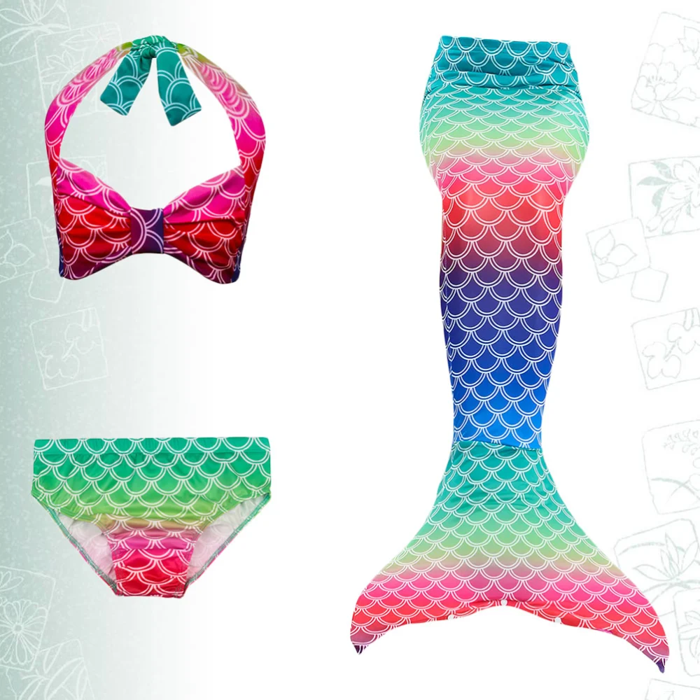 1Set of 3Pcs Sexy Swimwear Suit Sexy Beautiful Summer Beach Swimsuit for Kids Size 150(Colorful)