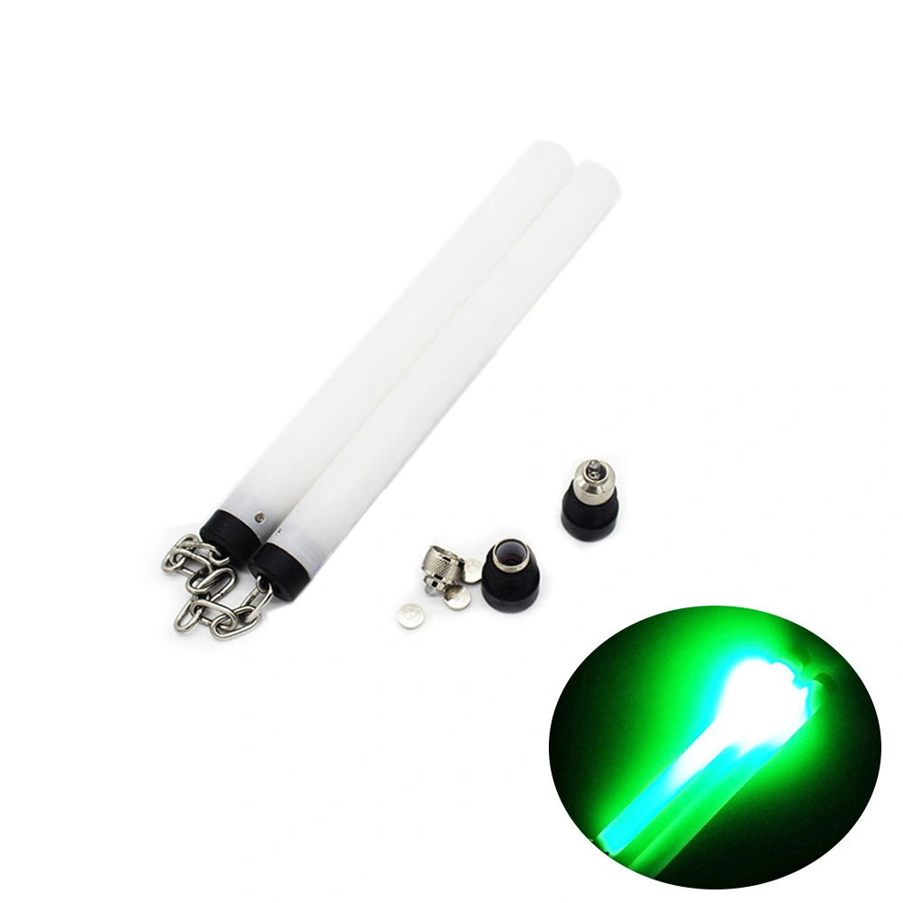LED Nunchakus Glowing Light Fluorescent Performance Nunchaku Sticks Light Up Toys (Green Light)