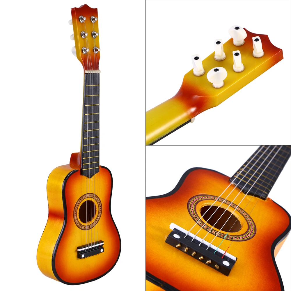 21 Inch Acoustic Guitar Small Size Portable Wooden Guitar for Children Kids (Sun Color)