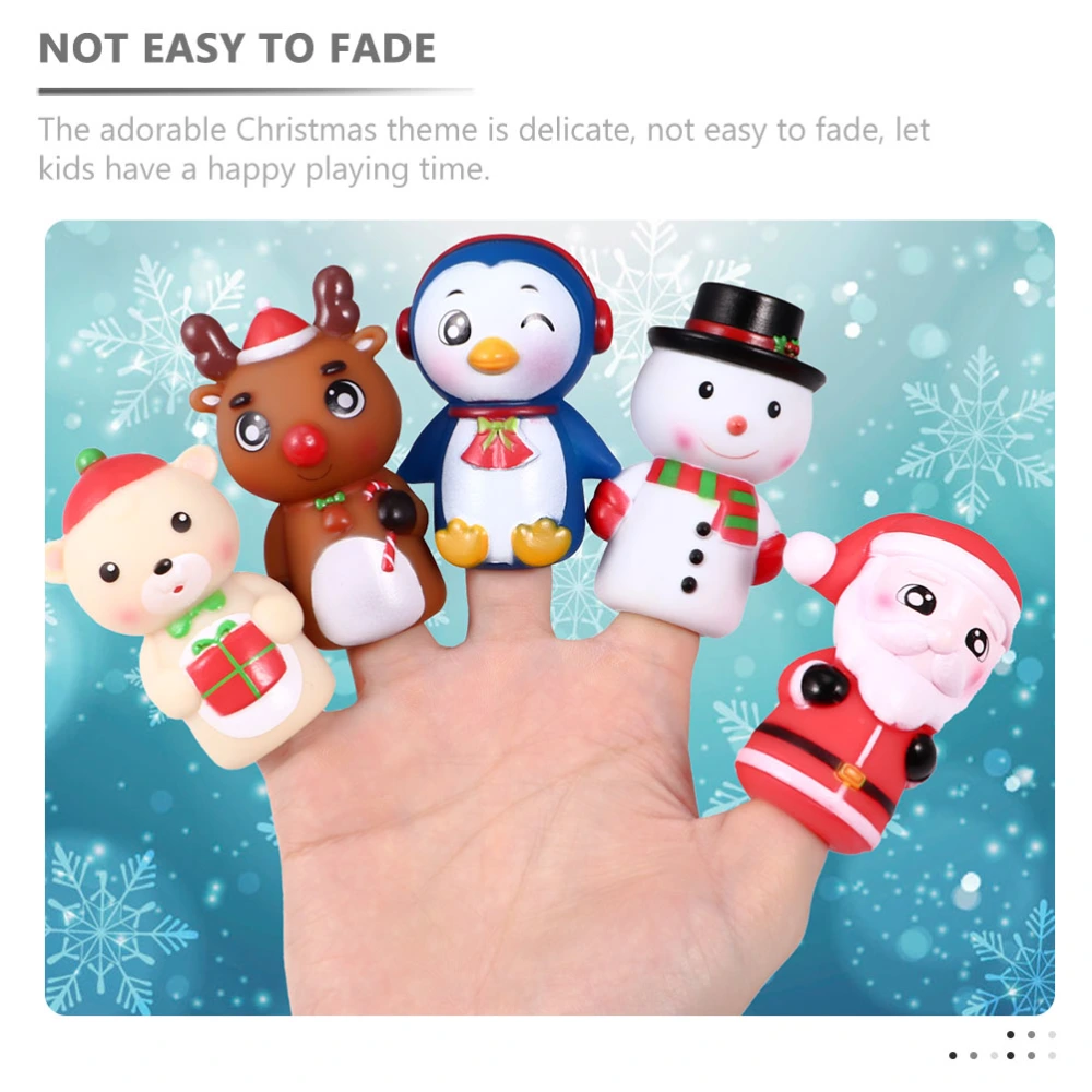 10pcs Christmas Finger Puppet Toys Kids Hand Puppets Cartoon Finger Puppets