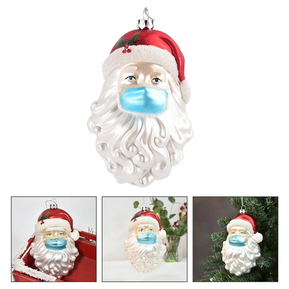 Christmas Santa with Face Mask Ornament Unique Christmas Ornaments Decorations