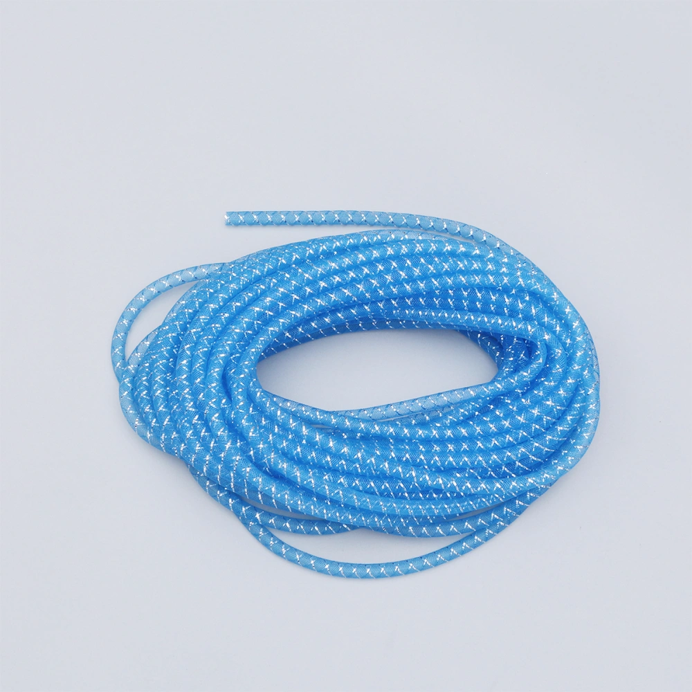 Elastic Mesh Tube Polyester Braid Tube Creative Net Yarn Cord DIY Jewelry Making Supplies for Women Kids Blue