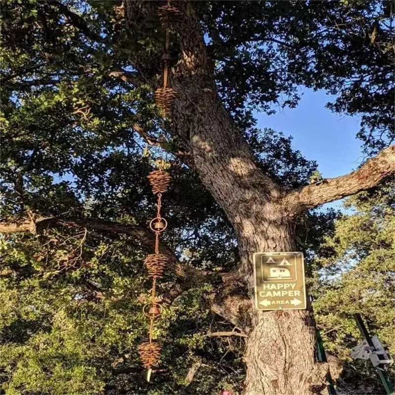 Outdoor Pinecone Rain Chain Wind Chime Decorative Pendant