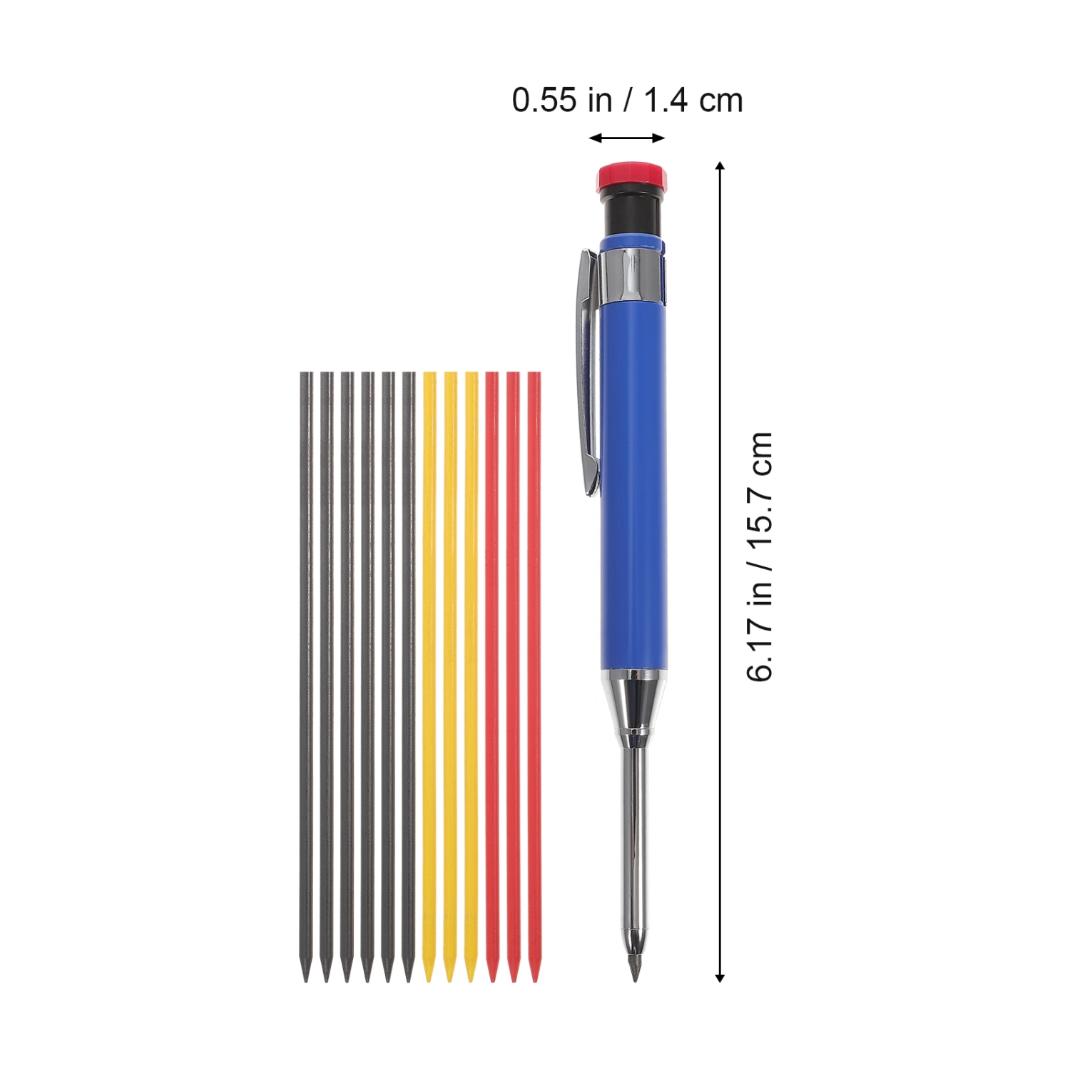 1 Set Carpenter Pencil With Refill Mechanical Pencil Marker For Woodworking