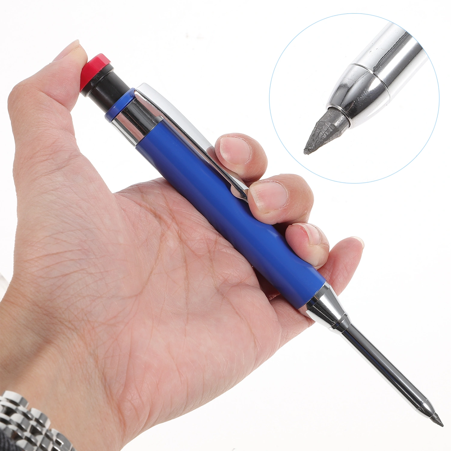 1 Set Carpenter Pencil With Refill Mechanical Pencil Marker For Woodworking
