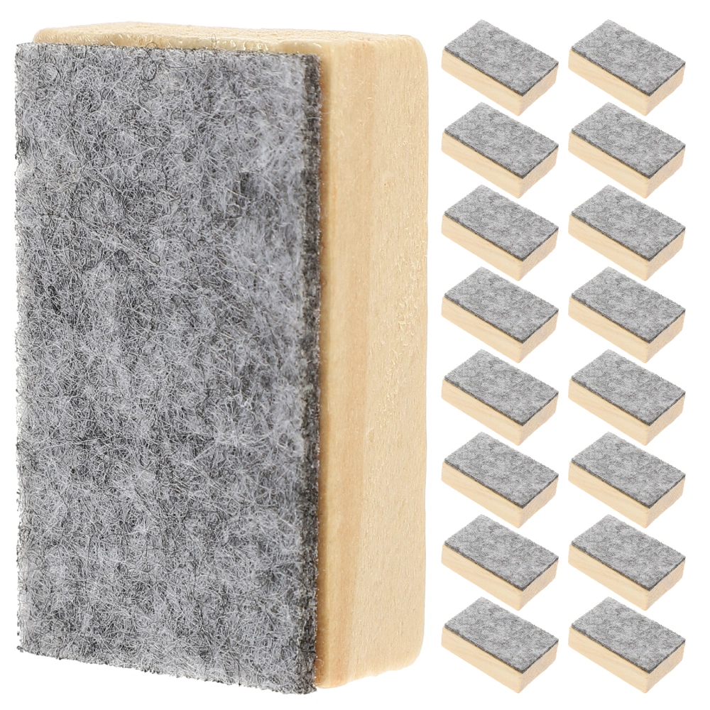 20pcs Chalkboard Eraser Wood Felt Blackboard Erasers Chalk Cleaner School Supplies