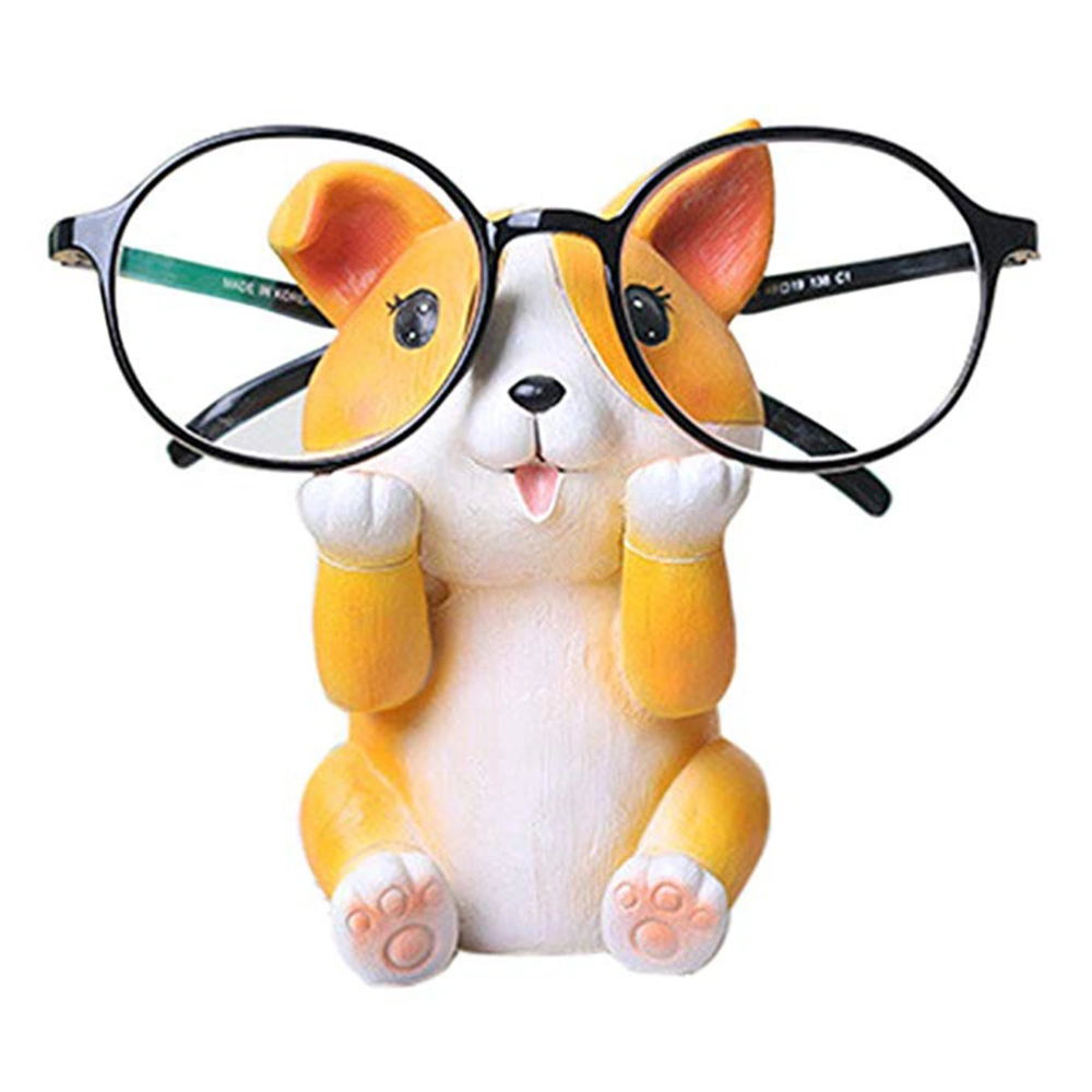 Animal Corgi Shape Figurine Kawaii Resin Eyeglass Holder Decoration Study Desk Gift for Children