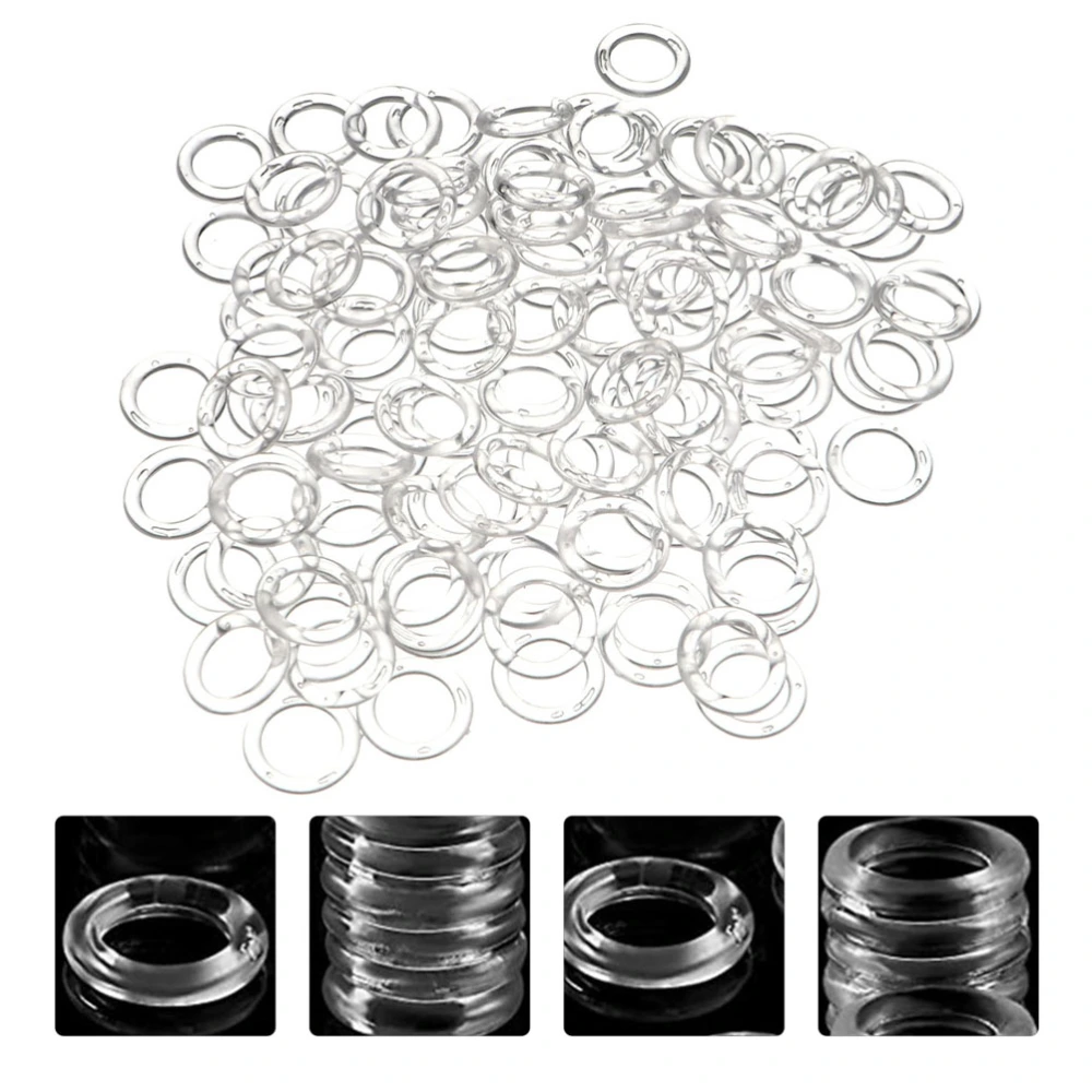 200pcs Curtain Perforated Rings Curtain Roman Rings Buckle Plastic Curtain Rings