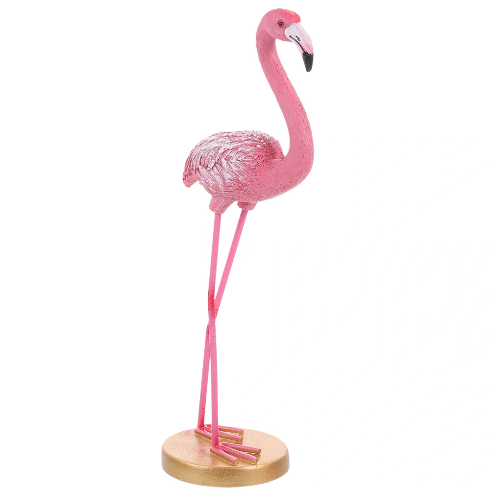 Resin Flamingo Figurine Desktop Decorative Bird Statue for Home Office