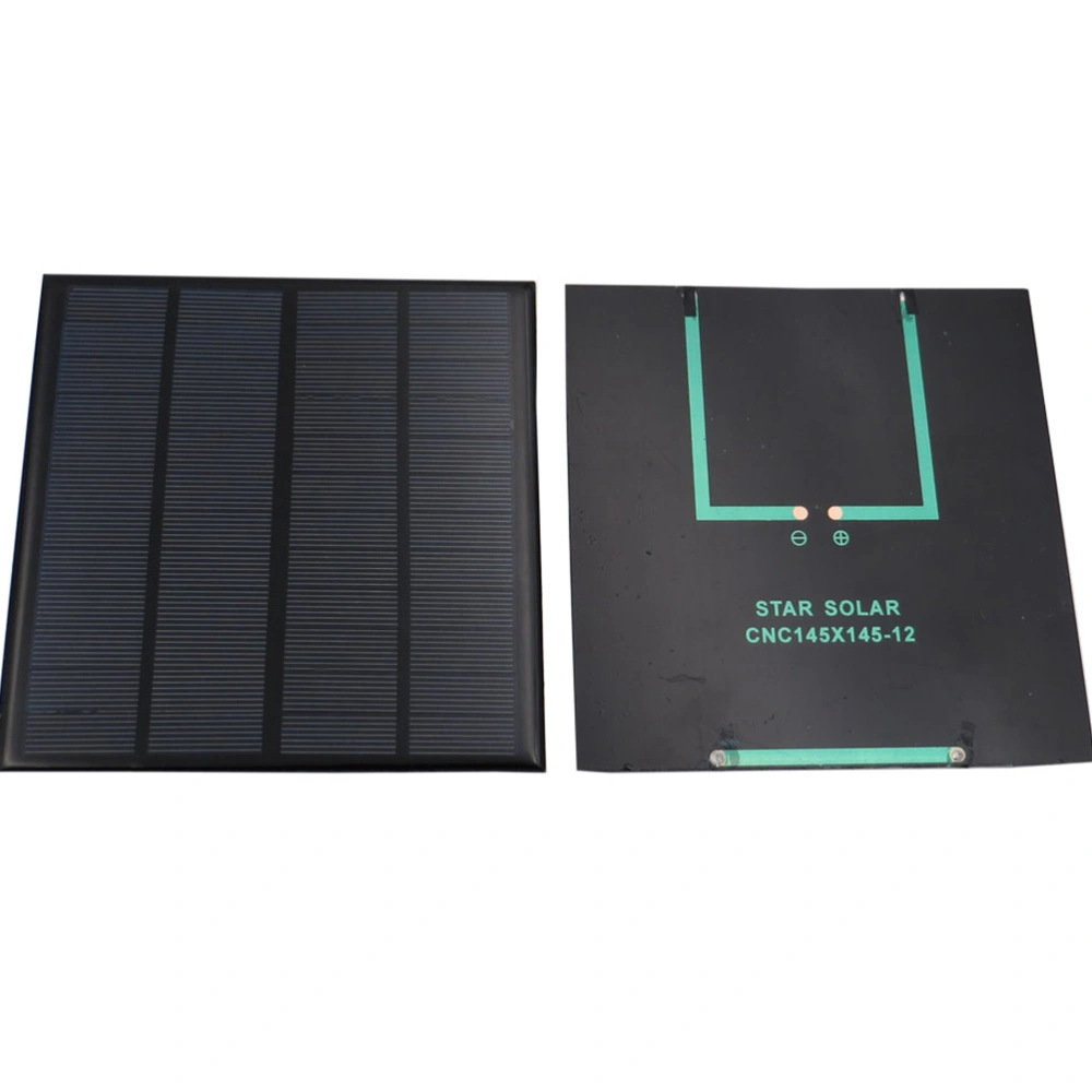 3W 12V 14.5x14.5cm Polycrystalline Silicon Solar Cell Panel Board DIY Epoxy Solar Power Pad (Black)