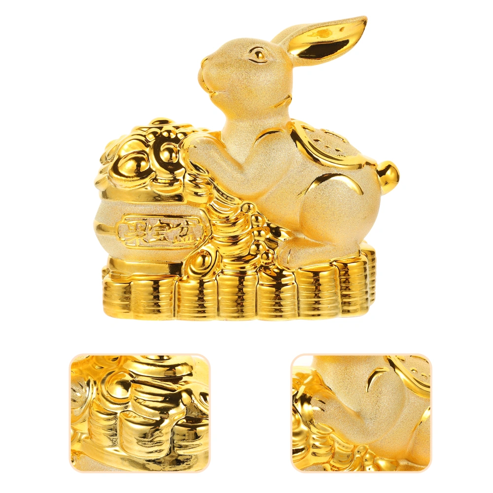 Zodiac Rabbit Shaped Piggy Bank Decorative Coin Bank Zodiac Coin Container Gift