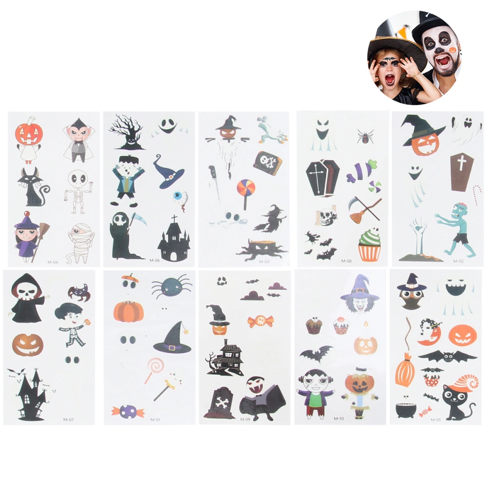 20pcs Halloween Glow-in-the-dark Stickers Temporary Assorted Color