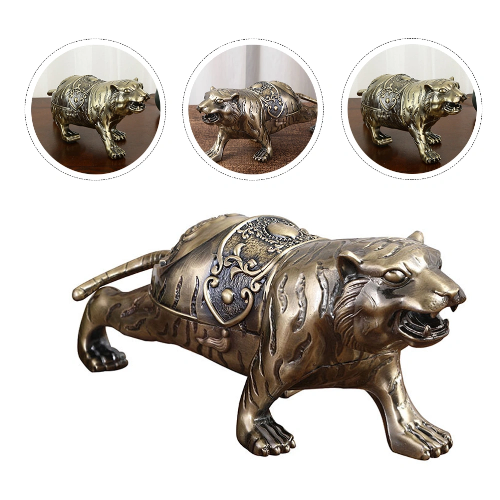 Zinc Alloy Ashtray Fashion Cigarette Butt Container Tiger Shape Ashtray Decoration