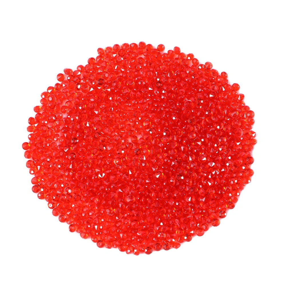 1000pcs 3mm Transparent Wedding Table Scattering Crystals Acrylic Diamonds Wedding Bridal Shower Party Decorations Vase Fillers (Red)