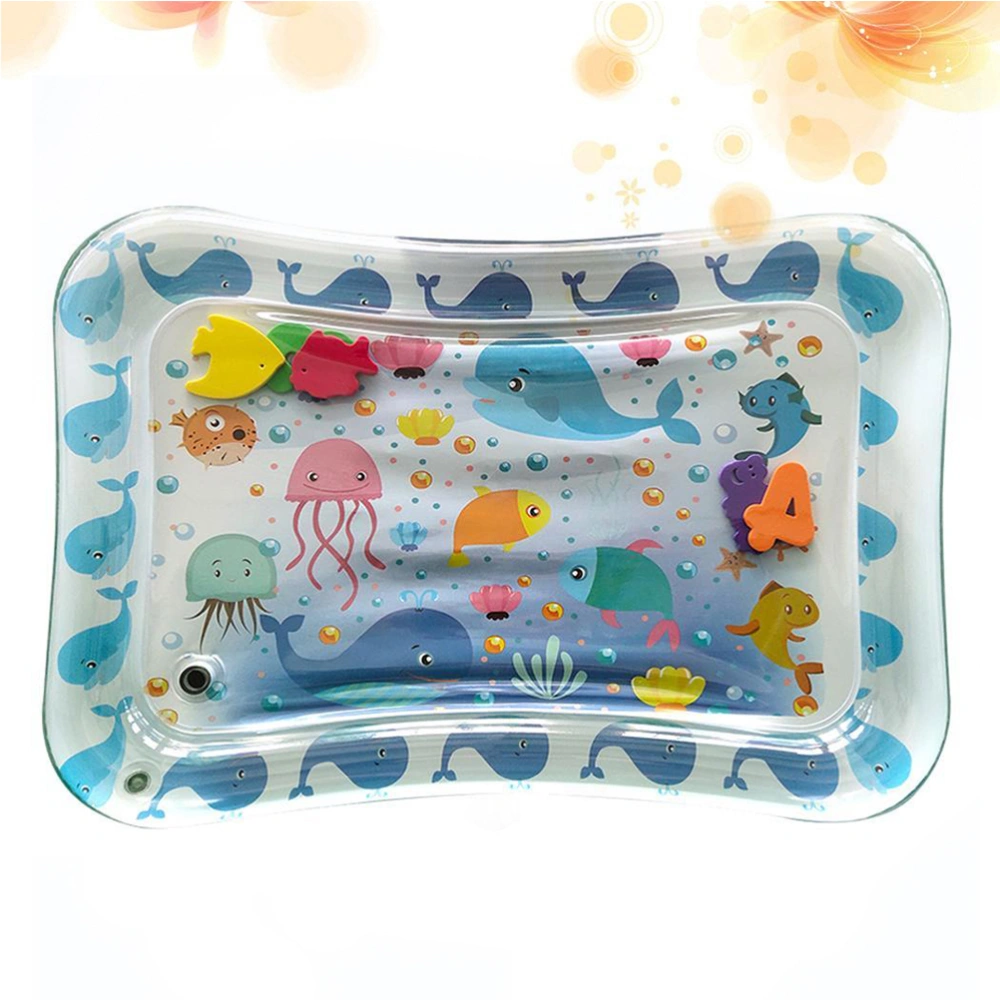 Baby Inflatable Water Cushion Comfortable Cool Water Mat for Baby Infant Newborn (Transparent Blue Pattern)