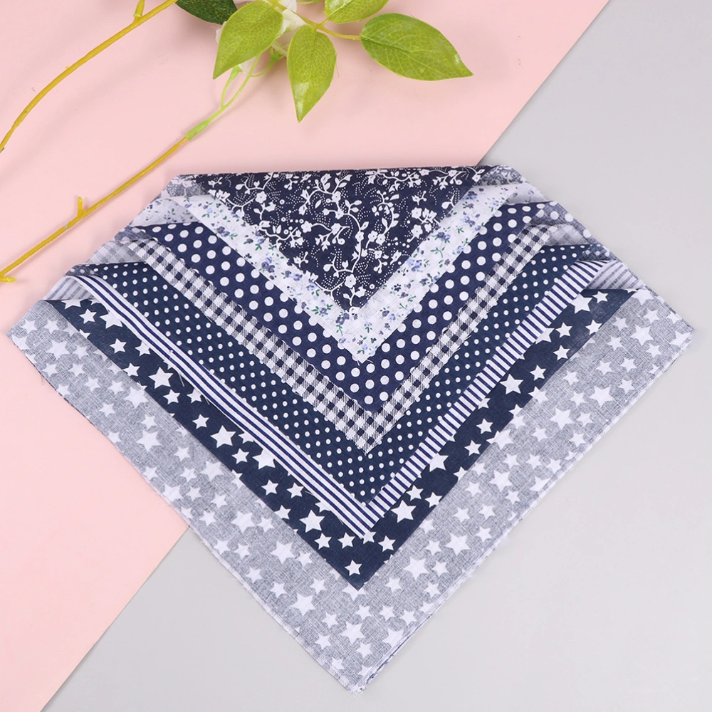 2 Set of 14pcs DIY Cotton Fabrics Square Printing Cloth Patchwork Fabric Sewing Fabric (Navy)