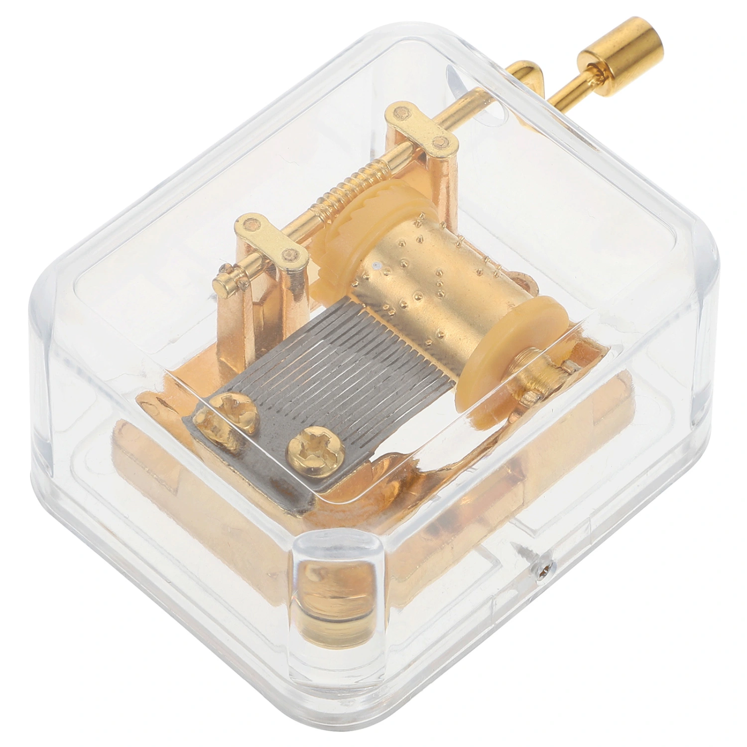 1Pc Durable Acrylic Music Box Particular Hand-cranked Music Box Premium DIY Toy