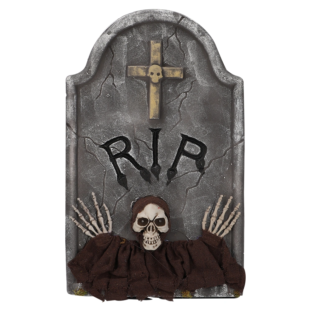 Halloween Tombstone Props Haunted House Decorative Props Shiner Tombstone Ornaments (Dark Grey)