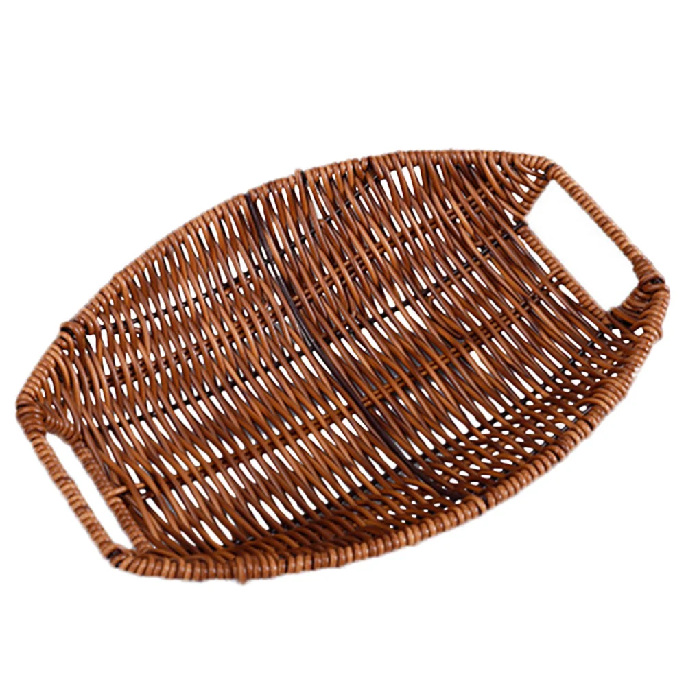 Imitation Rattan Bread Basket Household Fruit Basket Creative Snacks Basket Durable Food Storage Basket