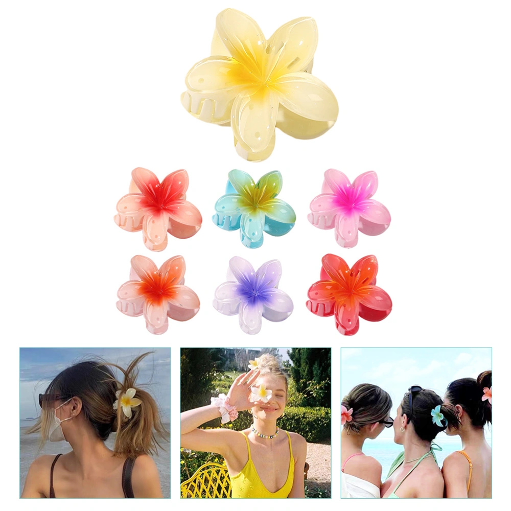 7pcs Plumeria Flower Hair Claw Clips Hair Jaw Clips Women Hair Accessory