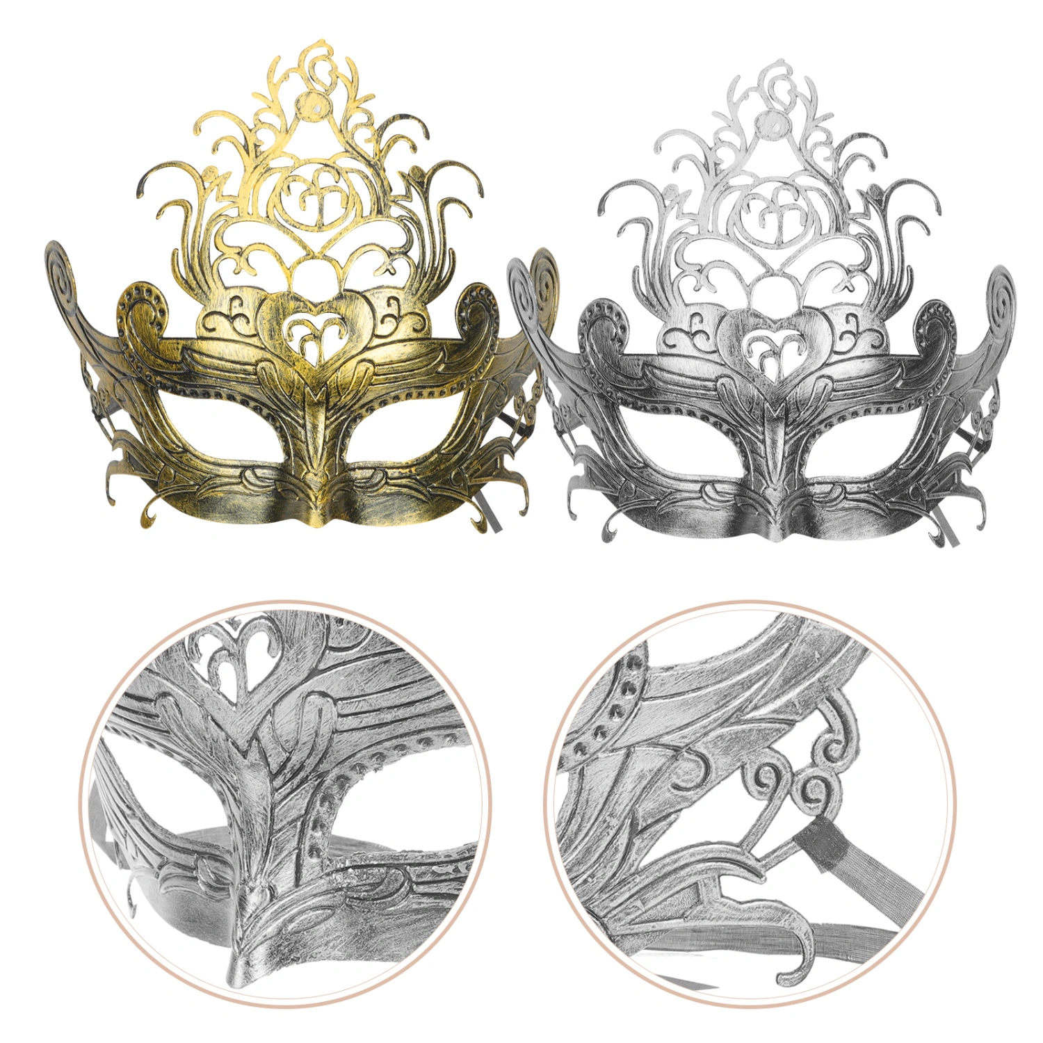 2pcs Retro Mask Masquerade Mask Prop Festival Women Mask Dancing Party Prop