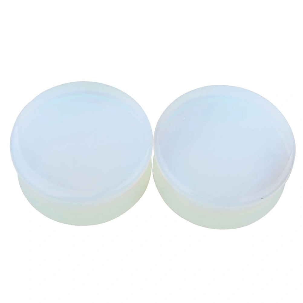 2Pcs Glass Stone Practical Ear Expanders Women Flesh Tunnel Ear Jewelry Ear Decoration White (6mm)