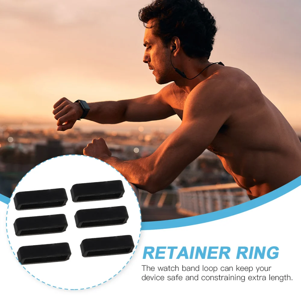 6 Pcs Strap Loop Fastener Rings Keeper Loop Retainer Ring Compatible for Garmin