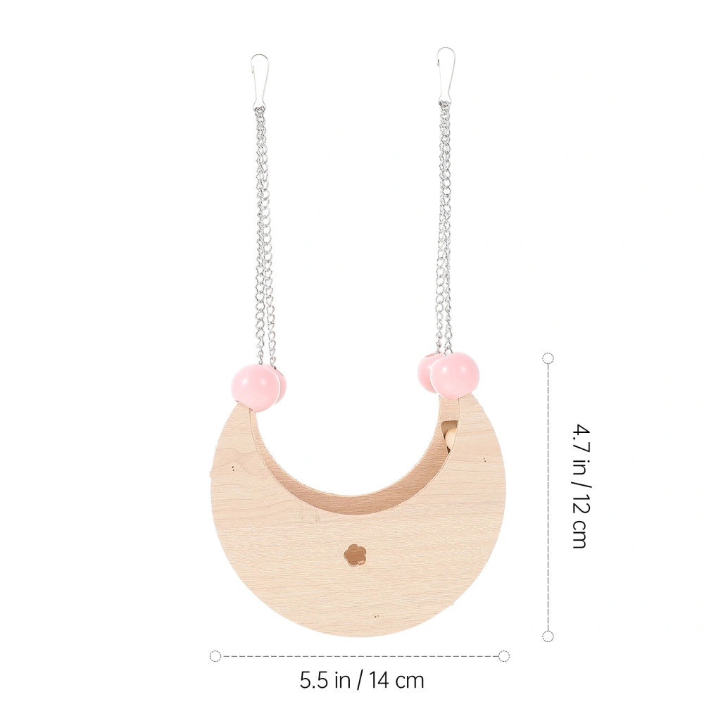 Hamster Swing Toy Wooden Hanging Boat for Hamster Small Pet Nest Hamster Toy