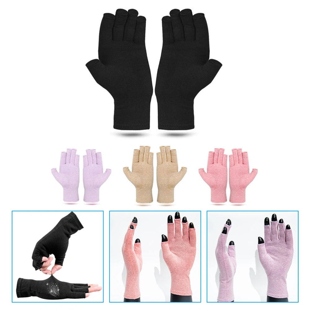 4 Pairs Arthritis Gloves Hand Compression Gloves Outdoor Fingerless Gloves