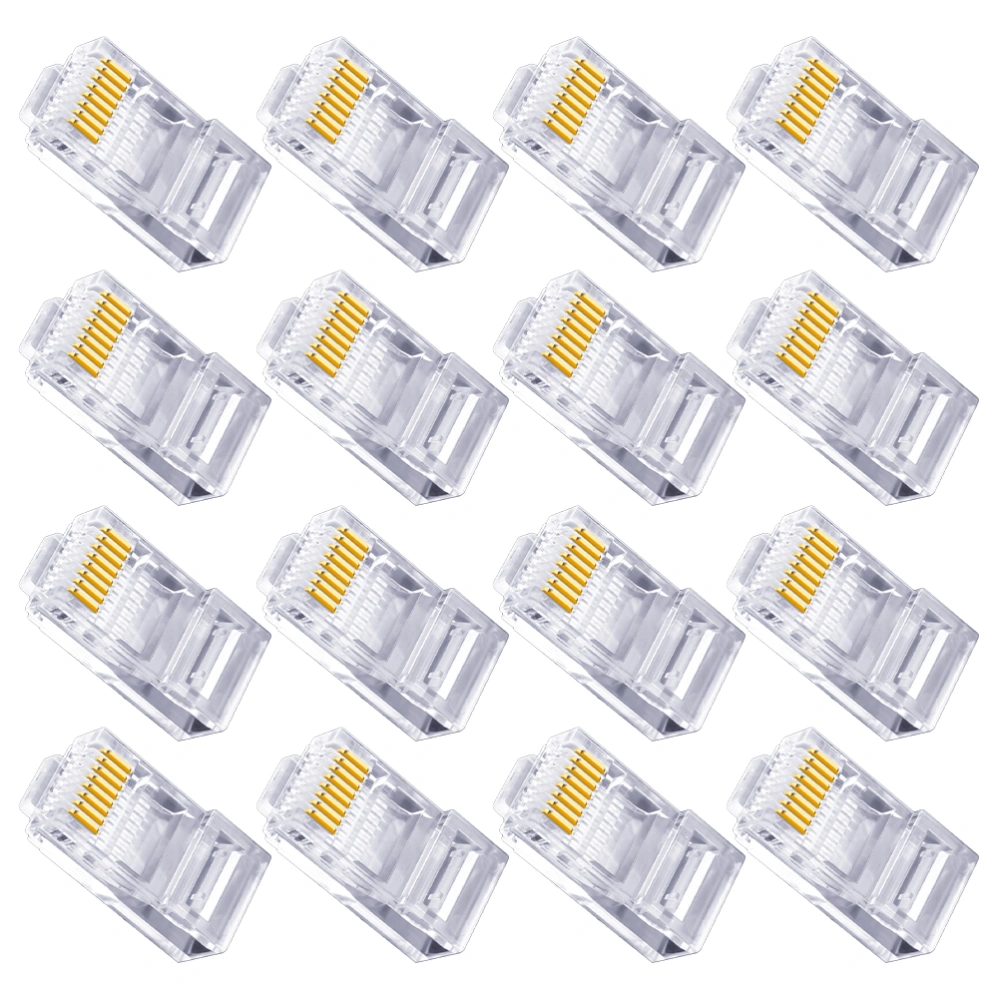 100PCS Ethernet Cable Crimp Connector RJ45 End Cat 6A Network Cable Connector