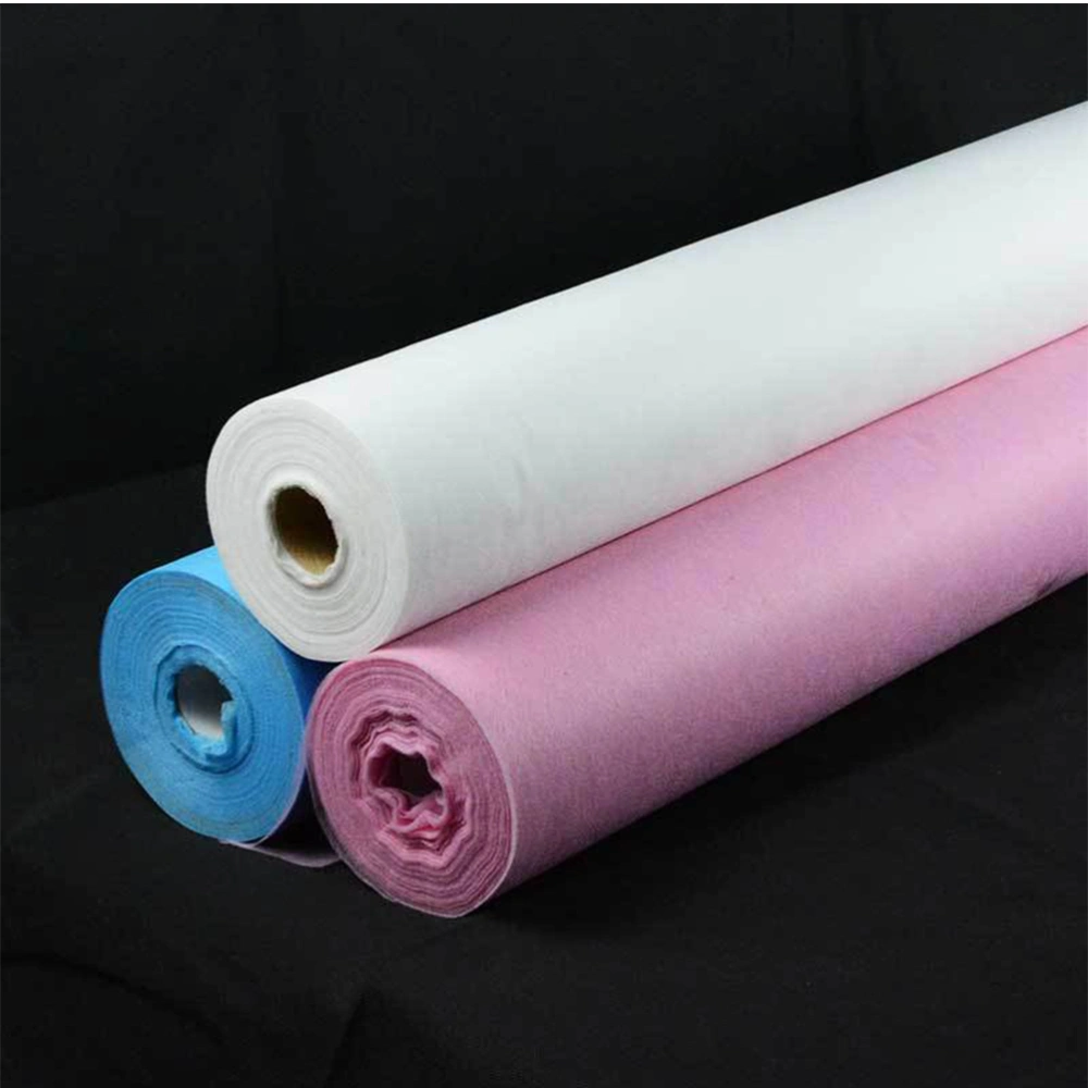 1 Roll of 50 Sheets 180x80cm Draw-out Disposable Bed Sheet Drawstring Non-woven Fabric Bed Cover Mat Cushion for Beauty Salon SPA Massage Hotel (White X Type Holes)