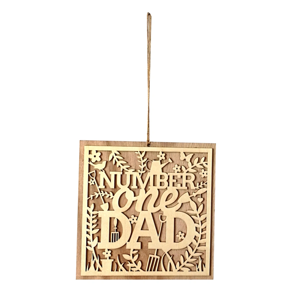 Hollow Wooden Hangtag Wood Pendant Sign Decoration Father's Day Gift