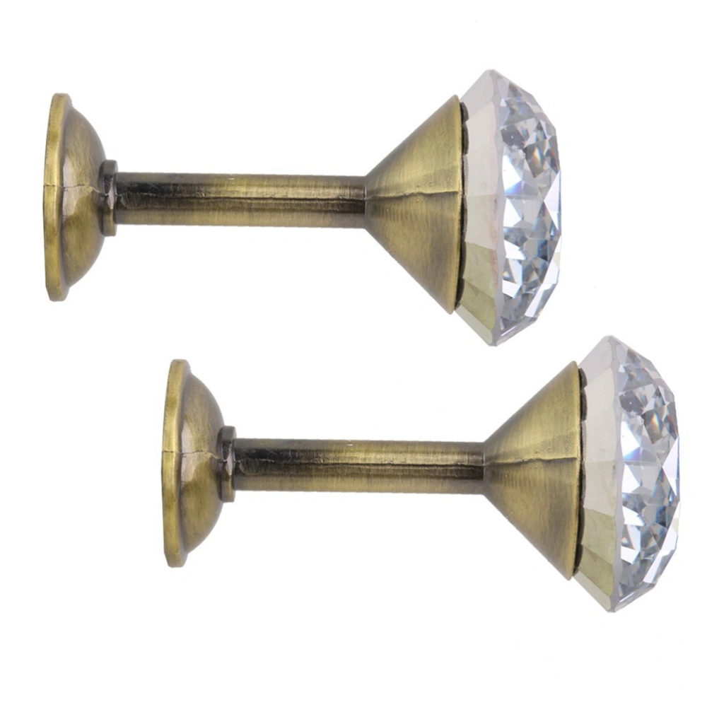 2pcs Diamond Curtain Drapery Tiebacks Door Wall Tassel Hooks (Bronze)