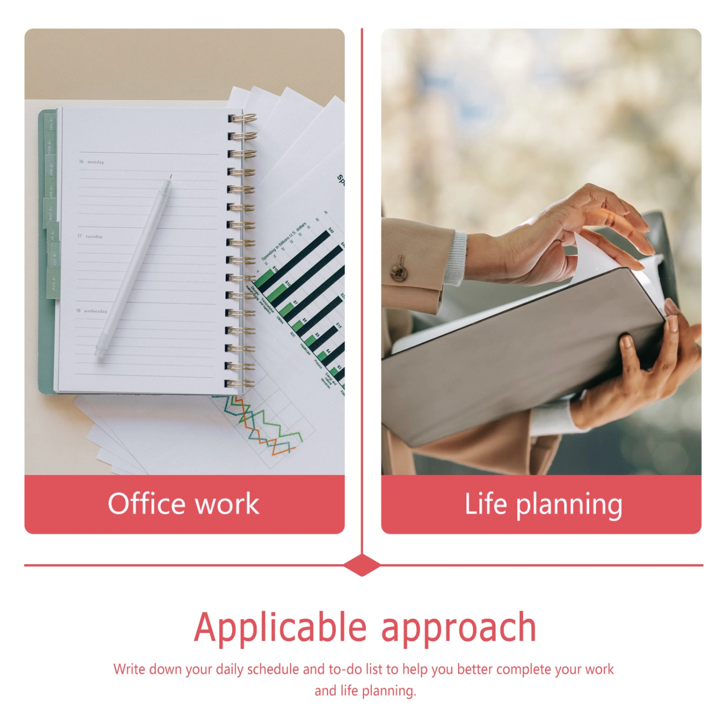 Multi-Function Note Book Portable Planner Organizer Convenient Academic Planner Office Accessory