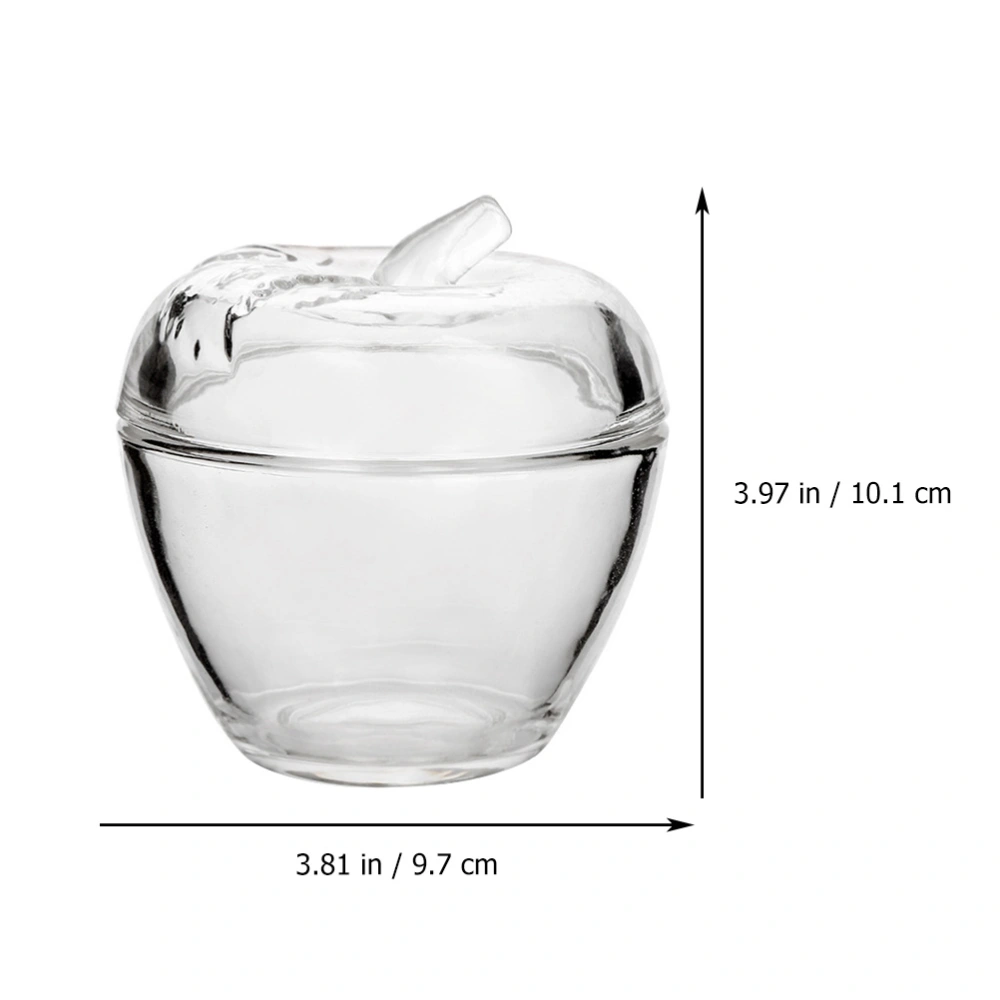 1pc Candy Containers Glass Apple-shape Jar Exquisite Storage Tank with Lid