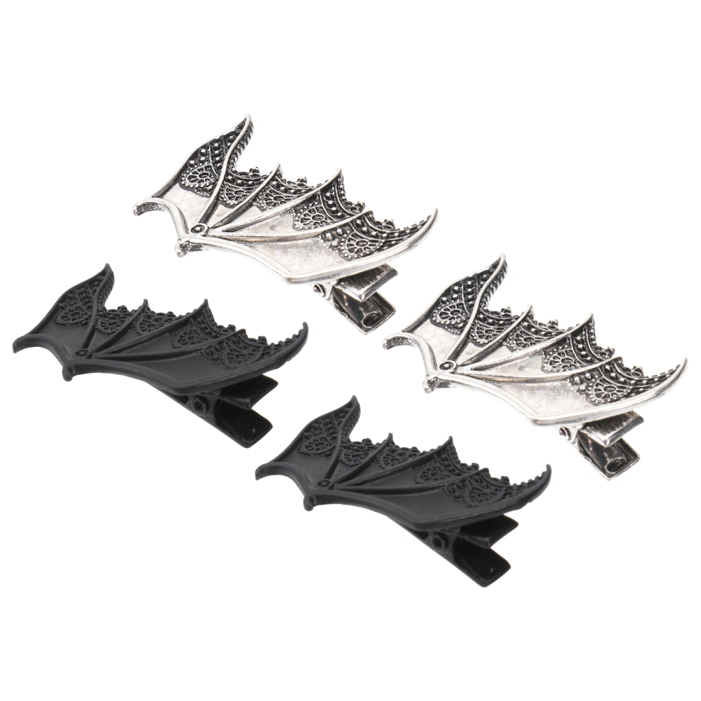 2 Pairs Cool Devil Wings Bat Wings Hairpins Punk Halloween Hairclip Accessories