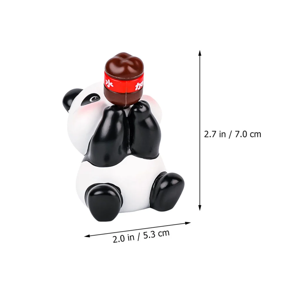 Adorable Panda Design Resin Crafts Panda Drinking Beverage Figurine Desktop Ornament