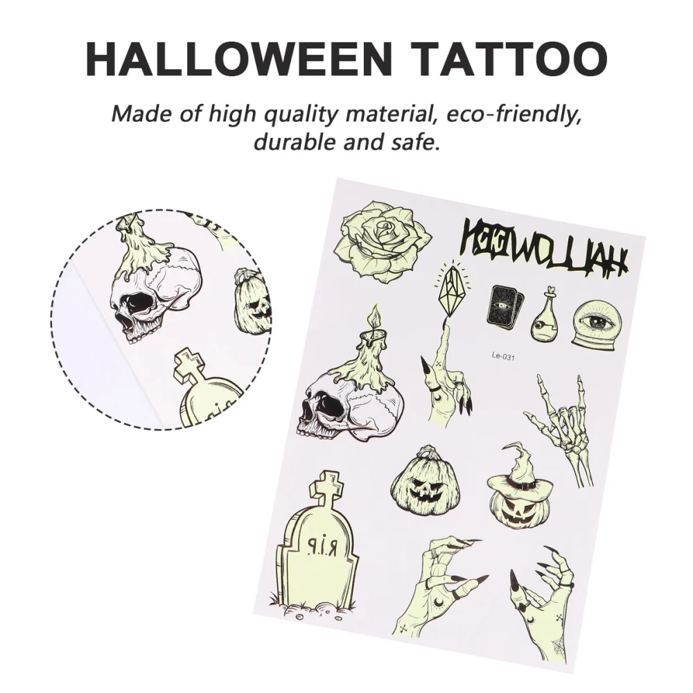 6pcs Halloween Glow In Dark Stickers Luminous Stickers for Adults Children