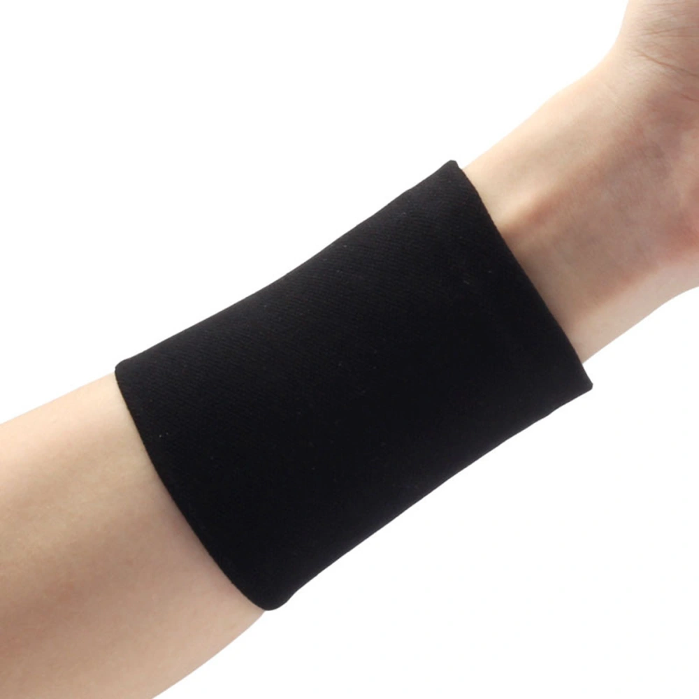 2Pcs Medical Sports Wrist Bands Wrist Support Brace Breathable Injury Protector Wrist Guards Wrist Wrap Bracers(Black) - Size L