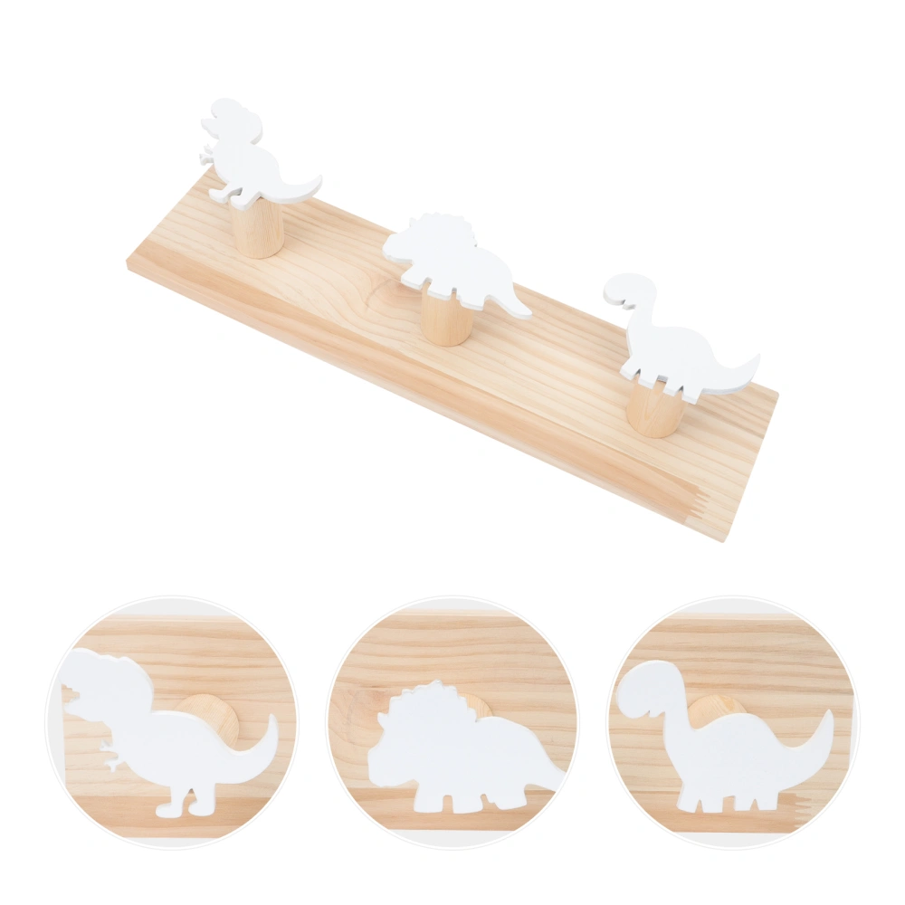 1Pc Creative Dinosaur Row Hook Wooden Wall Hook Hanging Hook for Home Bedroom