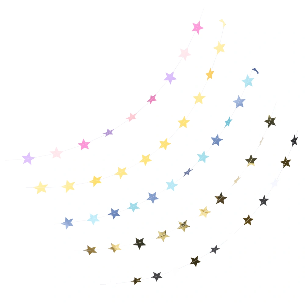 5pcs Star Garland Star Banner Festival Party Decorations for Baby Shower Decor