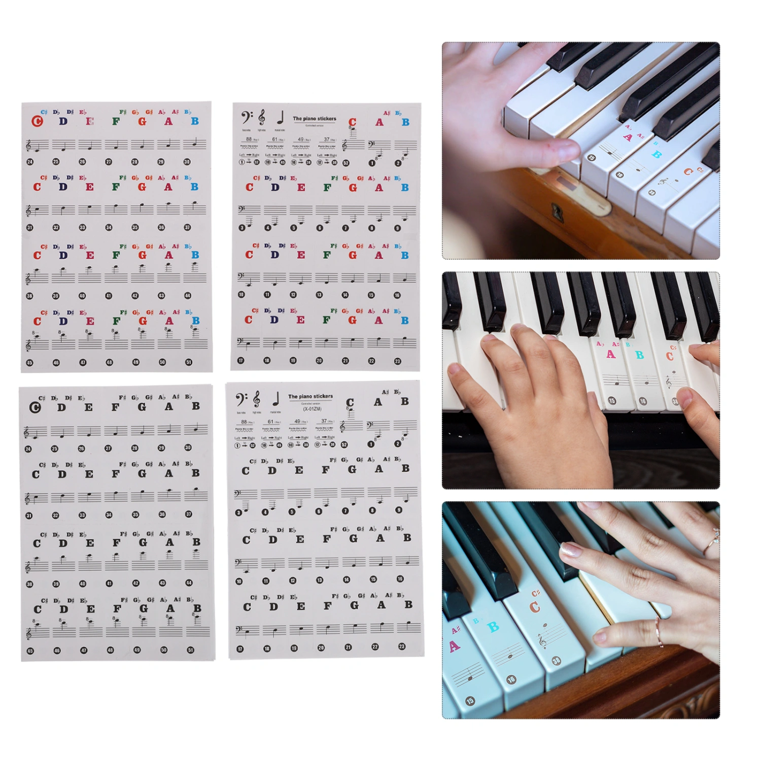 2pcs Piano Keyboard Decals Introductory Piano Stickers Piano Decals for Beginner